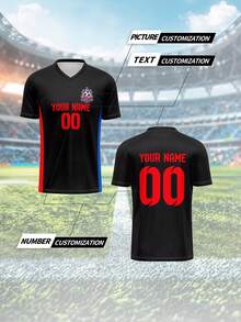 Áo đấu tùy chỉnh, Barcelona, Áo đơn mùa xuân/hè thoáng khí, nhanh khô 210g, Áo bóng đá cổ chữ V tập luyện câu lạc bộ thể thao Unisex, Tên, số, logo in mặt trước và mặt sau, Thích hợp mặc thường ngày, tiệc tùng, vừa vặn thoải mái - Nhiều màu - Xem 1