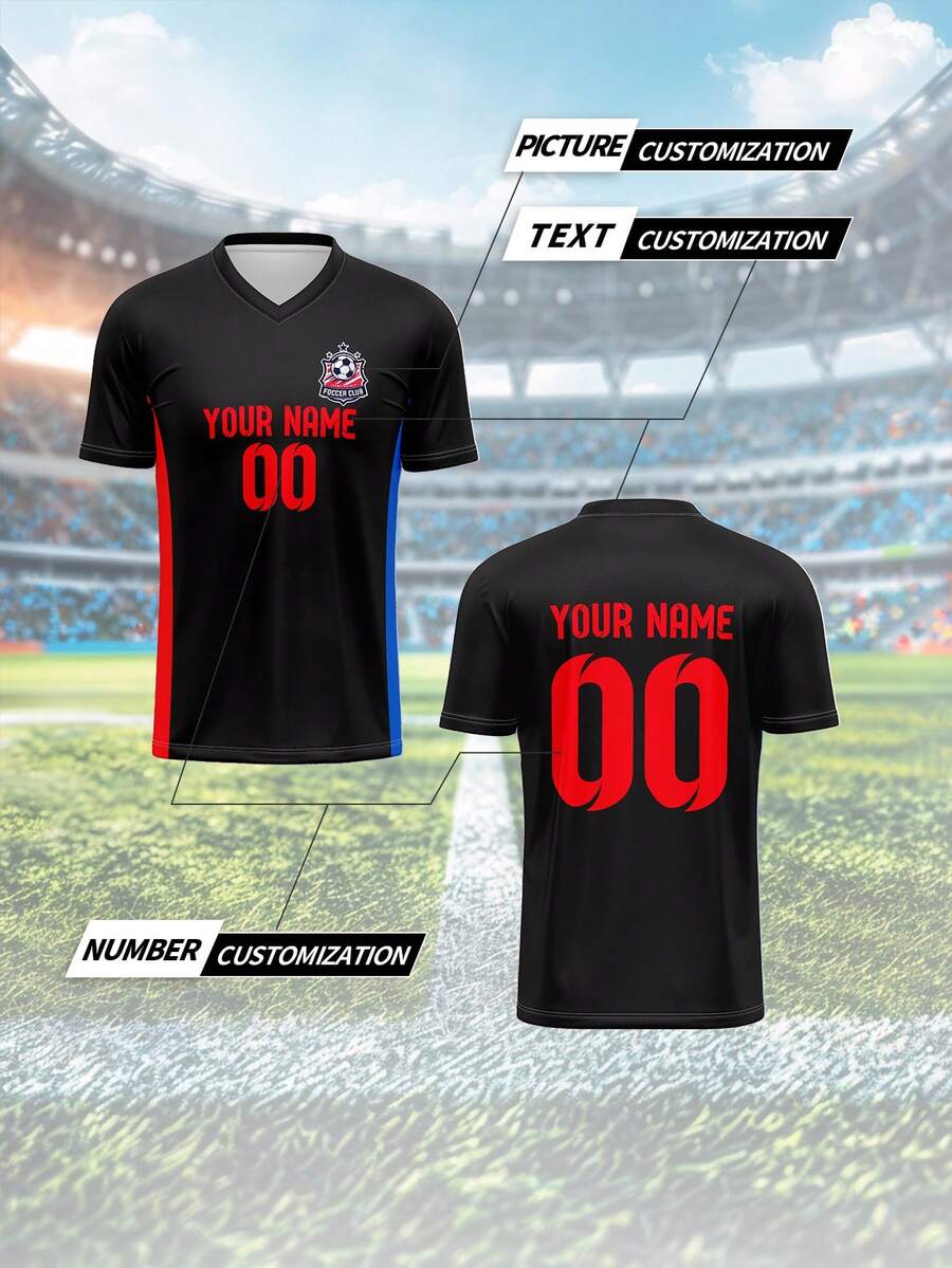 Áo đấu tùy chỉnh, Barcelona, Áo đơn mùa xuân/hè thoáng khí, nhanh khô 210g, Áo bóng đá cổ chữ V tập luyện câu lạc bộ thể thao Unisex, Tên, số, logo in mặt trước và mặt sau, Thích hợp mặc thường ngày, tiệc tùng, vừa vặn thoải mái - Nhiều màu - Xem 1