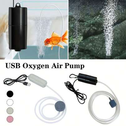 1pc Mini Fish Tank Air Pump, USB Air Pump, Oxygenator, Oxygen System, Oxygen Cylinder, Aquarium Air Pump, Extra Large Capacity Air Pump, Portable Air Pump, Aquarium Air Pump, Fishing Air Pump, Holiday Gift, Party Gift