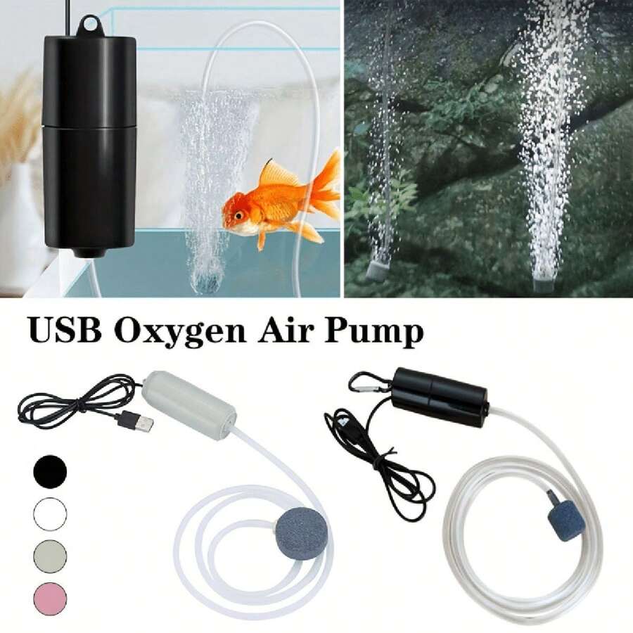 1个迷你鱼缸气泵，USB气泵，增氧器，氧气系统，氧气瓶，水族箱气泵，超大容量气泵，便携式气泵，水族箱气泵，钓鱼气泵，节日礼物，派对礼物