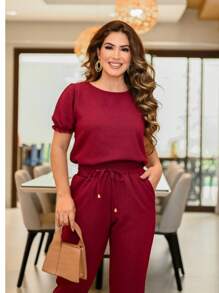 Women 2 Piece Set Casual Elegant Pleated Blouse Cotton Linen Pants With Ruffles On Scrub Sleeve Colors Fashion Spring Summer 2025 Women Clothing