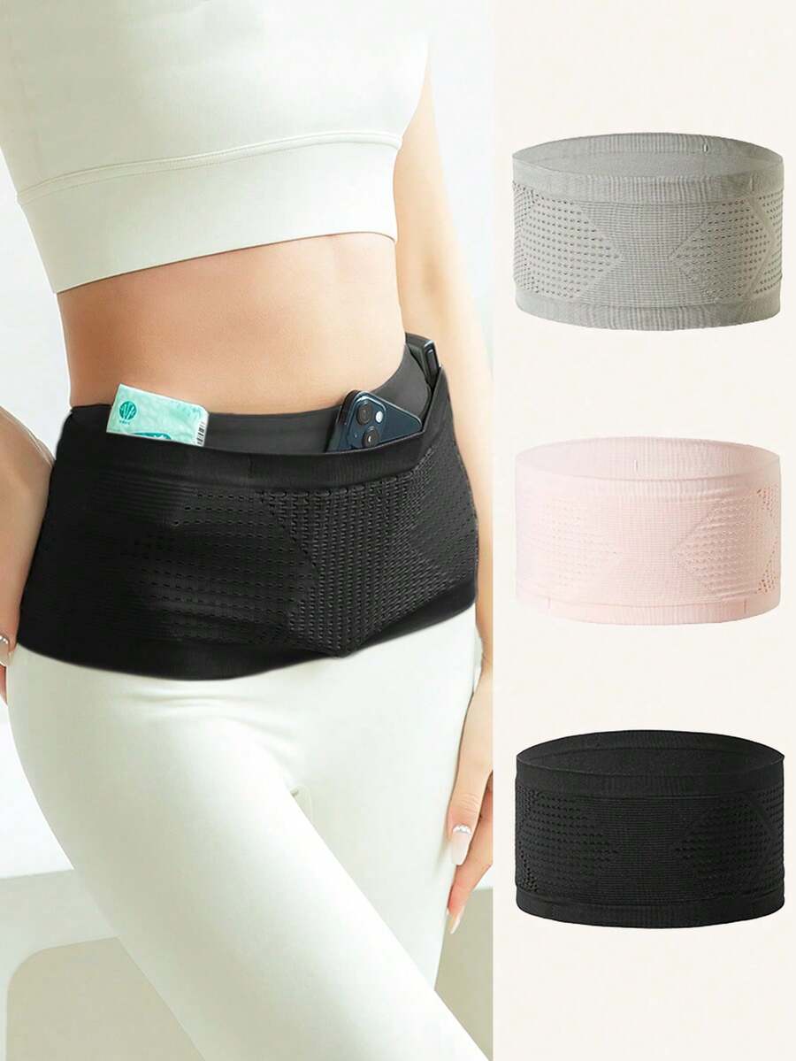 1 Stück multifunktionale unsichtbare Bauchtasche, große Kapazität Outdoor Sport Hüfttasche, elastisch, Aufbewahrung, atmungsaktiv, schweißabsorbierend, geeignet für Outdoor-Sport/Fitness/Reisen/Wandern/Laufen, zum Aufbewahren von Lippenstift/Handy/Trinkbecher/Taschentüchern/Kopfhörern/Kabeln/Schlüsseln, Reiseutensilien, notwendige Reiseartikel, unisex, geeignet als kleines Geschenk für Freundinnen, Paare, Feiertage, Muttertag, Krankenschwestern-Tag (2 Musterdesigns werden zufällig verschickt)