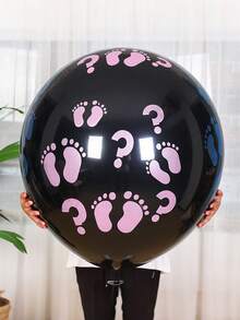 1pc Gender Reveal 36-Inch Balloon Kit For Newborn Baby Party Decorations, Boy Or Girl Announcement Baby Shower Family Decorations Gifts - Black - View 20