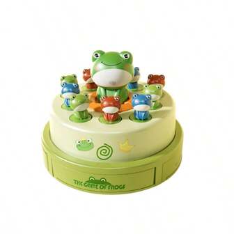 Electric Frog Jumping Turntable Toy, A Bouncing Frog Electric Toy For Catching Frogs, An Educational Music Disc For Parent-Child Interactive Play.