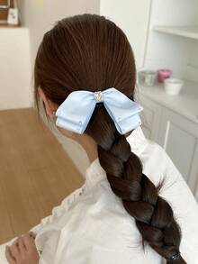 Korean Style Elegant Heart Rhinestone Bowknot Clip, Simple Sweet Lady Side Bangs Hair Clip, Bows, Cute, Claw Clips, Hair Claws, Hair Slide, Hair Barrettes