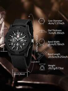 2 Pieces Men's Fashionable Simple Classic Digital Scale Canvas Strap Men's Quartz Watch Combination Set Suitable For Daily Wear Decoration Or Holiday Gifts