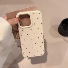 1 pieza Funda de teléfono suave con estampado de lunares de diseño coreano minimalista y de estilo Ins, compatible con las series Apple 16/15/14/13/12/11, resistente al agua, a los golpes y a los arañazos