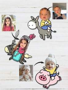 1pc Customized Knight Donkey Pig Ride Fridge Magnet Decorative Gag Gift, Funny Novelty Birthday Commemorative Present,Brunch-Ready