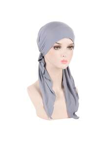 Women's New Arched Solid 2-Tail Hat Beanie, Simple & Convenient Headwear Hat, Solid Color 2-Horn Cap With Long Tail