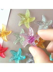 12pcs Colorful Starfish - Made Of Plastic, Oval Shaped, Suitable For Whiteboard And Fridge Decoration For Kitchen & Office, Ocean Themed Home Decor, Office Supplies| Starfish Magnets| Plastic Magnets, Magnetic Decorations