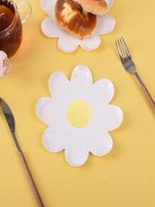10 Pcs Daisy Paper Plates Flower Disposable Gold Foil Dessert Plates Sunflower Boho Groovy Party Plates For Summer Birthday Shower Wedding Tableware Supplies ,7 Inch/9 Inch Plate,Daisy Shape Plates White Daisy Flower Paper Food Plate Summer Spring Daisy Flower Party Decoration, Birthday, Wedding, Graduation, Cake Party, Fruit Party, Summer Party, Father's Day, Halloween, Thanksgiving, Christmas