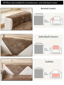 1件装四季通用沙发垫套，现代简约防滑沙发座垫保护套，防尘可水洗沙发套，卡其色柔软不易褪色，宠物友好型装饰，适用于卧室、办公室、客厅、L型及1/2/3/4座沙发 - 卡其色 - 查看 15