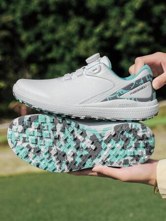 1 paar professionele golfschoenen voor dames, in bijpassende witte en roze kleur, elegant en modieus voor dagelijks gebruik en golfsporten