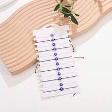 12pcs Set Adjustable Braided Evil Eye Bracelets - Blue - View 1