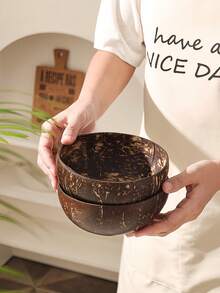 Bát dừa mùa hè kèm thìa - Bát đựng sinh tố acai/cocktail dừa/salad trái cây đông lạnh, vật dụng thiết yếu cho dã ngoại bãi biển và tiệc bể bơi, phù hợp cho người ăn chay dùng để làm sinh tố/sữa chua/cháo yến mạch (hương dừa tự nhiên) - Nhiều màu - Xem 6
