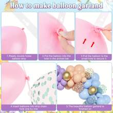 164pcs Pastel Balloon Garland Kit, Rainbow Unicorn Balloon Arch, Colorful Gold Balloons For Baby Shower, Baby Birthday, Pastel Easter, Wedding, Mermaid Ice Cream Party Decor