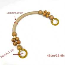 2pcs Nylon Rope & Round Wooden Bead Handle DIY Tote Bag Handle Replacement Retro Minimalist Retro Style Suitable For Wallet Purse Making Beach