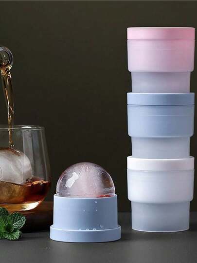 1/3pcs 3.46oz Large Ice Ball Mold, Silicone Ice Tray, Ice Cube Mold, Round Ice Box, 2.36inch Ice Ball Ice Maker, Kitchen Gadget, Bar Accessories., For Outdoor, Camping, Summer Ice Trays & Bins, Summer Kitchen Accessories