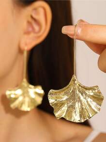 1 Pair Stylish Ginkgo Leaf Texture Earrings For Women – All-Season Fashion Jewelry For Daily Wear | Leaf Design, Perfect Best Friend Gift For Back-To-School, Halloween, Christmas, Valentine's Day & More, Casual Accessory