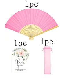 30 piezas/15 piezas Set de abanicos plegables decorativos de color rosa, incluye 5 piezas/10 piezas de abanicos, 5 piezas/10 piezas de tarjetas de agradecimiento y 5 piezas de bolsas de organza, elegante abanico de mano de estilo chino vintage de bambú con tarjetas de agradecimiento y bolsas de organza, adecuado para bodas, despedidas de soltera, cumpleaños, recuerdos, decoración al aire libre, fiestas DIY y actuaciones festivas