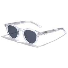 HBK Lunettes rétro rondes HBK avec branche en métal. Monture mode cool pour hommes. Idéal pour les activités de plein air, les fêtes, les voyages, la conduite, les vacances à la plage et l'utilisation casual. Décoration photo, cadeau parfait pour les vacances à la plage, les activités de plein air et les voyages, livré en emballage complet.