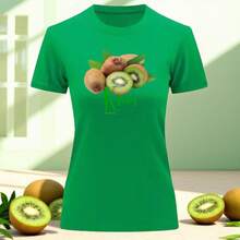 Playera Blusa De KIWI – Estilo Tropical que Te Llena de Vida Ropa Para Mujer - Verde - Ver 3