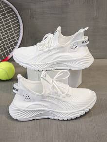 Women's Lightweight Breathable Casual Sports Shoes, Comfortable Running Fitness Sneakers, White Versatile Sneakers Suitable For All Seasons - White - View 6