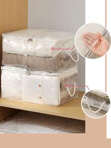 Large Storage Bag Quilt Storage Bag Household Transparent Large Capacity Clothing Sorting Bag Dustproof And Moisture Proof Handheld Storage Bag For Closet Organizer For Bedroom For Back To School Clothing Storage Box Closet Storage Containers Organizer Storage Bins Home For Blankets Beddings Comforter Pillow Toys Home Essentials Back To School Essentials Bag For School School Accessories School Stuff