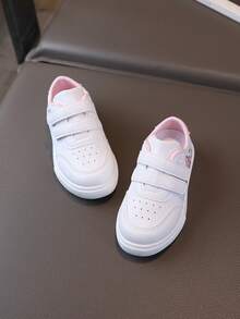 1双女童帆布运动鞋，儿童小白鞋，新款春秋季儿童卡通软底休闲鞋 - 粉色 - 查看 6
