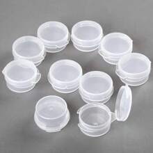 5/10/20/50pcs Sample Transparent Plastic Bottle, 5g Transparent Plastic Button Cap, Mini Q Cover,Small Mini Cosmetic Container Jars Suitable For Nail Art, Jewelry, Powder And Lip Balm