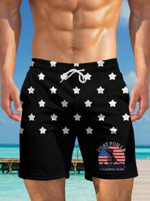 Men's Hawaiian Style 3D Print Casual Beach Shorts - Quick Dry, Drawstring Waistband, Perfect For Summer Outings