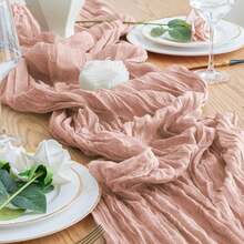 1 PC Table Runner Rust Gauze Rustic Cheesecloth For Wedding Boho Bridal Shower Birthday Thanksgiving Party Christmas Decoration