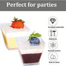5/10/20 pièces Coupes à dessert en plastique transparent avec cuillère, mini-coupes à amuse-gueule en plastique, petits verres transparents, bols à pudding, convient pour les fêtes, les mariages, la Saint-Valentin, Noël, les dégustations de mousses de fruits et de crèmes glacées, les coupes à dessert, les cadeaux quotidiens