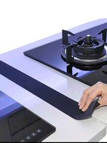 2 pièces Set de bandes en silicone, bande pour table de cuisson, bande résistante à l'huile et aux taches de cuisine, bande d'étanchéité en silicone, set de tapis de table de cuisson à gaz, tapis de table de cuisson à gaz
