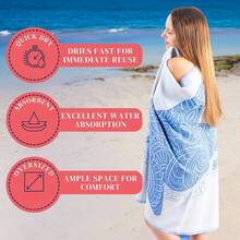 Cute Beach Towel Quick Dry For Travel Pool Swimming, 31''x71'' Oversized Towel Big Beach Towel, Lightweight Sand Proof - Cá voi sát thủ táo bạo - Xem 3