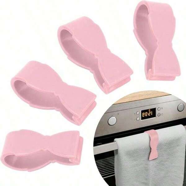 1 قطعة / 4 قطع / 8 قطع مشابك فوط المطبخ لمنع الفوط من السقوط - مناسبة للمطابخ ومقابض الأفران وحوامل فوط الحمامات والغسالات والمواقد - لا مزيد من الفوط على الأرض.