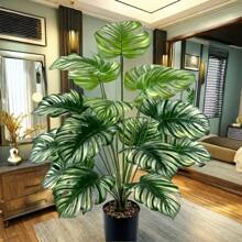Elegant Artificial Monstera Plant - Ideal For Home And Office Decor, Anniversary And Holidays (Christmas, Easter, Thanksgiving) - For Indoor And Outdoor Use, Pot Not Included, Turtle Shape Decor
