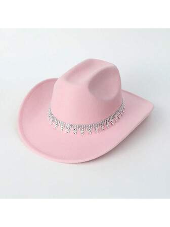 1 件女士纯色休闲户外/旅行西部风格牛仔女太阳帽，适合日常使用