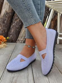 2025 Summer Breathable Casual Soft Bottom Mesh Shoes, Non-Slip Soft Bottom Middle-Aged & Elderly Walking Shoes, Comfortable Slip-On Breathable Fabric Shoes For Mom - Violet Purple - View 4