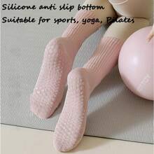 Calcetines de yoga antideslizantes con agarre de silicona para mujeres - Calcetines transpirables para pilates y danza (1 paquete)