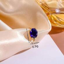 4pcs Copper Crystal Glass Oval-Shaped Earring Pendants With Holes, DIY Handmade Earring Jewelry Accessories