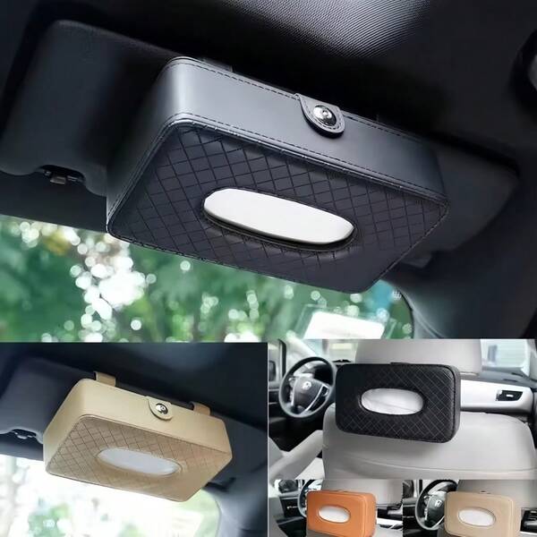 Universelle Auto Papierhandtuchbox, Leder Servietten Halter Rack, Rücksitz Sonnenblende hängende Papierhandtuchspender, Auto Rücksitz Gurt Papierhandtuchbox