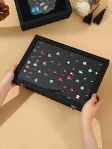 4/1pc Can Hold 100 Ring Jewelry Boxes, Ring Display Box Storage Box With Transparent Cover, Ring Rack Display Cabinet For Store Jewelry Display, Ring Storage Box For Jewelry Rings And Earrings - Ring Storage Box - View 9