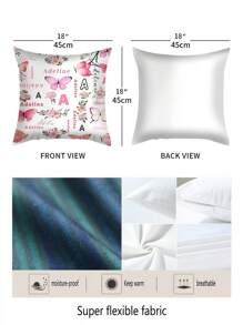 1 Funda de cojín impresa a dos caras con un solo diseño personalizado con nombre, Funda de cojín a medida con mariposa rosa para crear un ambiente familiar cálido y armonioso, Regalo exquisito para aniversarios, cumpleaños, automóvil, funda de cojín, cojín de cabecera, cojín de sofá, reposacabezas de coche, funda de cojín de oficina, para calentar la casa, sofá, cama, coche, sala de té, dormitorio, sala de estar