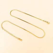 1pc Fashionable Versatile Stainless Steel Simple Necklace - Yellow Gold - View 4