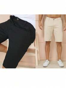 Kit 2 Men's Twill Bermuda Shorts - Apricot - View 1