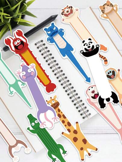 Juego de 30 marcapáginas de papel con diseños de animales divertidos y lindos, marcadores de página de dibujos animados DIY para estudiantes, lectores, biblioteca, oficina, diario, útiles escolares, de vuelta a la escuela