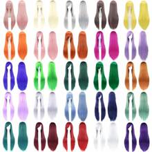 Soowee Long Synthetic Hair White Purple Cosplay Wigs Party Black Hair Straight Wig Hairpiece For Women