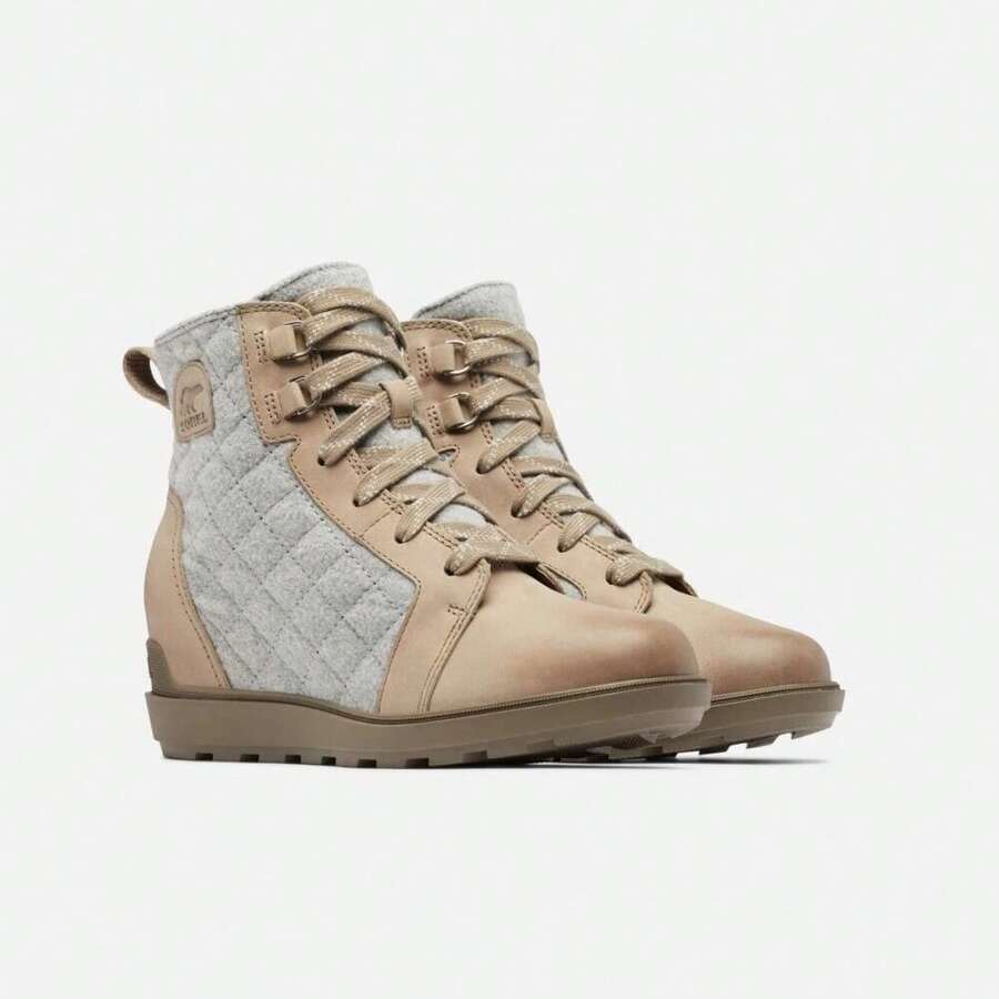 Sorel Evie II NW Lace Boots Women US 5 Omega Taupe Suede Ankle Bootie NL5024-264 - Màu be - Xem 1