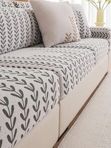 1pc Plush Stretch Sofa Slipcover, 1-2-3-4 Seat, Pet Proof, Minimalist Style, L-Shaped Sofa Cushion & Backrest Cover, All Season - Grey - View 4